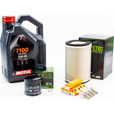 Kit Révision Filtres Bougies pour YAMAHA FJR 1300 AS de 2006 à 2011 - MOTUL 7100 10W40 4L