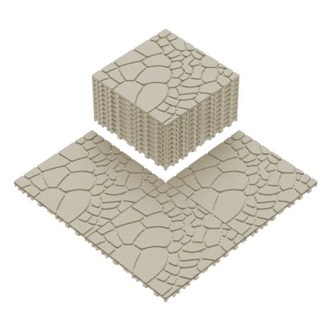 Dalles Emboîtables Beige 30×30cm Résistantes, Sol Extérieur Jardin Terrasse Lavable (1/5)