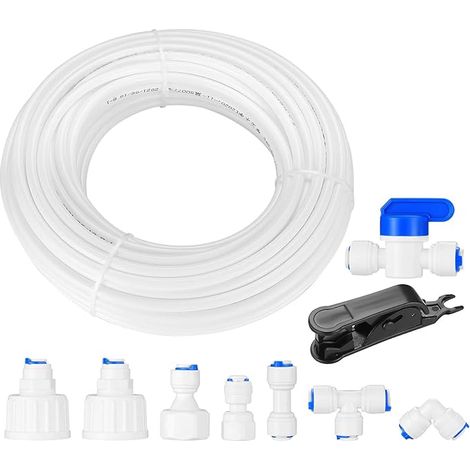 Water Line Connection Kit Water Supply Pipe Fitting for Refrigerator Osmosis Water Filter Fitting (1/4", 1/2", 3/4") (1/3)