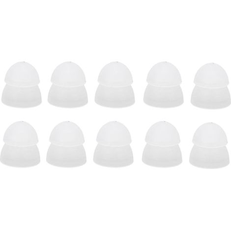 10 embouts auriculaires pour appareils auditifs en silicone souple, 8 mm, double couche, fermés, lavables, antistatiques, blancs (YMMR) (1/5)
