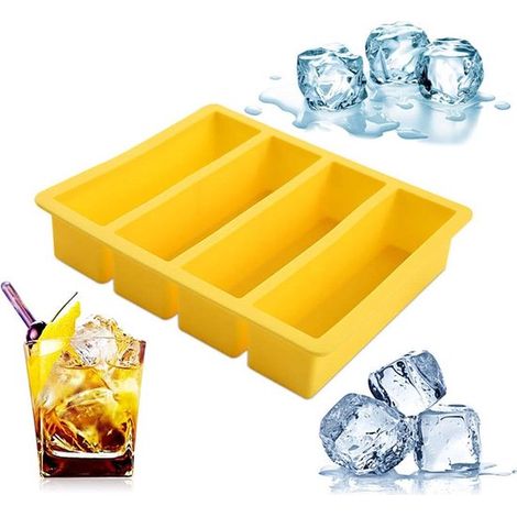 Bandeja rectangular de silicona para cubitos de hielo - Moldes de cocina - Bandejas para cubitos de hielo (1/5)