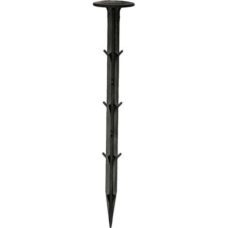 Clavo de fijación para membrana antihierbas, longitud 20 cm, para césped sintético y lona protectora, accesorio de jardinería. (1/5)