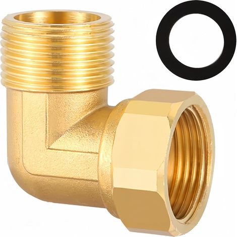 Mamelon double G1/2" (Ø 20mm) laiton mâle,4 pièces hexagonal G1/2"M/M,Raccord de jonction 2 x M Raccord fileté,Double mamelon Raccords en convient pour l'eau potable Coudé Mobile (1/5)