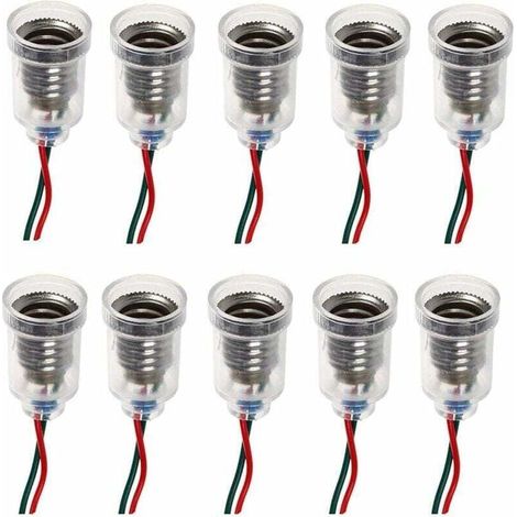 Lampadine LED E10, attacco a vite, piccole lampadine a candela, piccolo supporto per lampadina, base portalampada con filo, presa per esperimenti domestici, test di circuiti elettrici, accessori per l