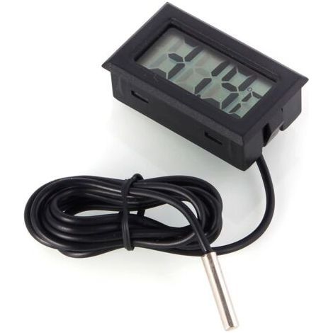 Digital LCD Thermomètre Moniteur de Température avec Sonde Externe Pour Réfrigérateur Congélateur Réfrigérateur Aquarium - Noir (1/5)