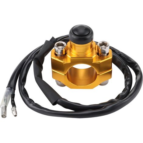 7/8" 22mm Handlebar 2-Wire CNC Kill Stop Replacement Switch for YZ250 YZ450 WR250 WR450 ATV Scooter Quad Motorcycle Dirt Bike, Gold