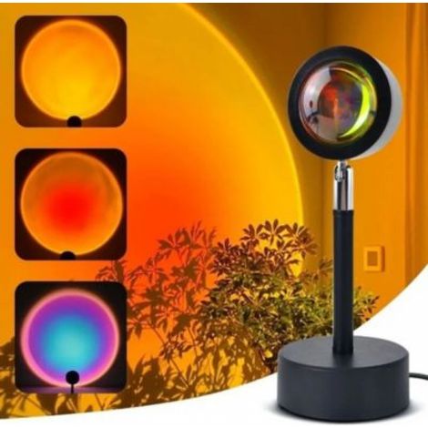 Sunset Lamp Projecteur de Coucher de Soleil à LED Couleurs Rotation 360Ambiance pour Chambre 15 (1/3)