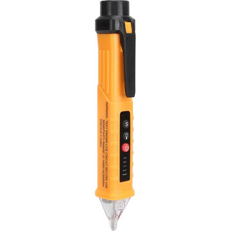 Détecteur de tension électrique à induction numérique de type crayon avec alarme sonore et lumineuse, précision 12-1000 V (1/5)
