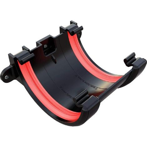Black Round Gutter Union Joint 112mm Freeflow Rainwater System with Rubber Seal Weather-Resistant Easy to Install Gutter Brackets & 68mm Downpipes for Leak-Proof Connections (1/3)