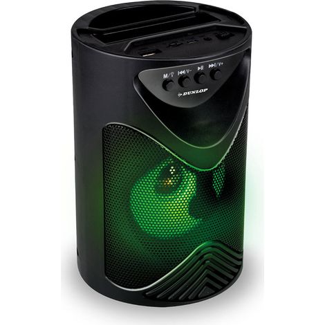 DUNLOP Tragbarer Lautsprecher 10W Bluetooth LED Licht Schwarz