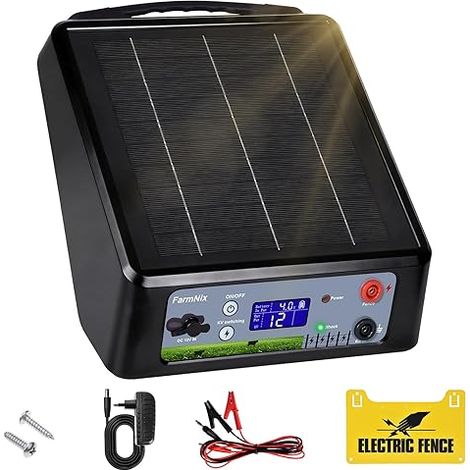 Clôture Électrique Solaire Réglable avec Batterie Lithium 18Ah électrique Contrôleur pour chevaux pour élevage d'animaux de berger ferme pâturage jardin (1/5)