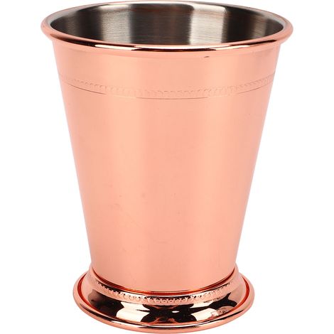 Coupe à Julep en acier inoxydable, élégante et rétro, haute stabilité, ornée de perles et couleur or rose, idéale pour la maison. (1/5)