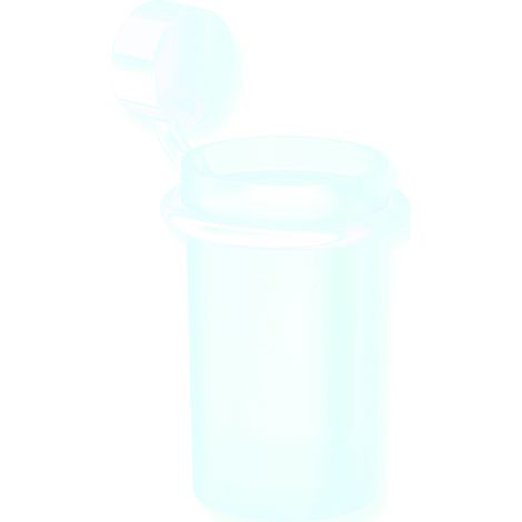 Becher, Glas mit Halter Sys 815 Chrom, Glas satiniert, Klebebefestigung