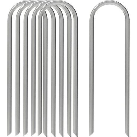 Ancrages de trampoline Piquet en acier de sécurité pour trampoline antirouille,ancrage au sol de sécurité à extrémités type U robuste et 8pcs déco (1/4)