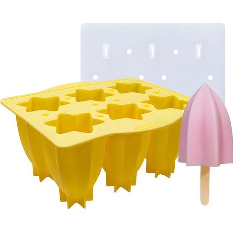 Stampo in silicone per ghiaccioli con coperchio, set di 6 stampi per ghiaccioli senza BPA, riutilizzabile, facile da sganciare, per ghiaccioli fatti in casa, per bambini, stampo per ghiaccio fai da te