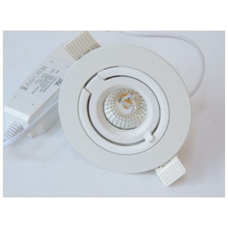 Spot encastré LED 7.5W Ø 110mm blanc rotatif 4000K 630lm avec driver 230V dimmable 38° IP20 IK08 STORM TRAJECTOIRE 003743 (1/2)
