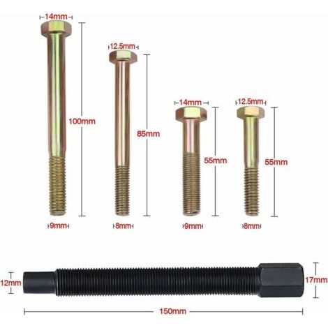 Lot de 13 outils pour équilibrage harmonique, extracteur de volant, extracteur de vilebrequin, extracteur de volant d'inertie (1/4)