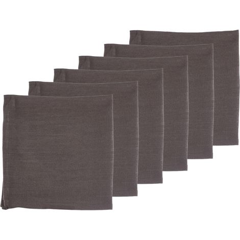Serviette de table - 6 pièces - Lin et coton chocolat (1/5)