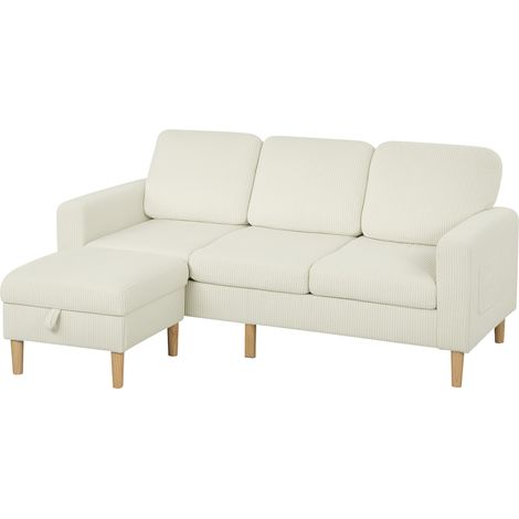 Canapé 3 places ZINO velours beige (1/5)