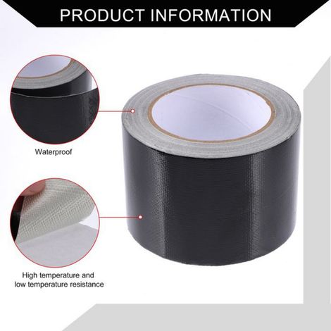 Ruban adhésif réparation bâche tente anti-fuite pour camion camping-car Fibre de verre 3,15"x49,21ft / 1 Pc Noir (1/5)