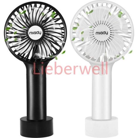 2-Pack, LA RURALE Mini Portable Fan 5000mAh, 7-20H Runtime, USB-C Rechargeable, 3 Speeds, Copper Brushless Motor, White Black (1/5)