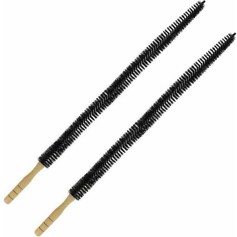 Lot de 2 Brosse radiateur Brosse de Nettoyage pour Radiateur 75 cm Longue et Flexible avec Manche en Bois Convient pour Radiateur et Sèche Linge (1/4)