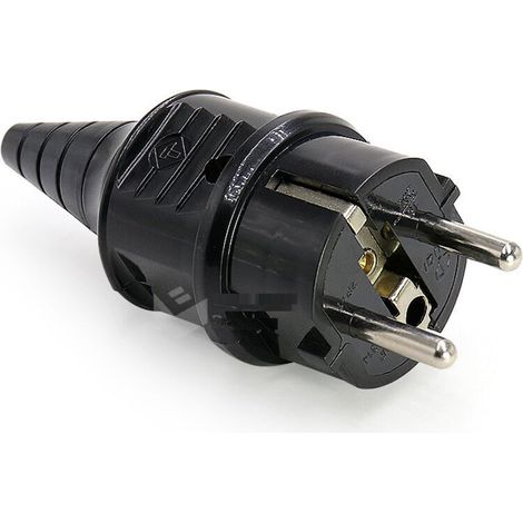 Prise électrique mâle 250V 16A – Protection IP44 – Pour câbles 6-16mm – Matériau ignifuge – Lot de 2 pièces (1/5)