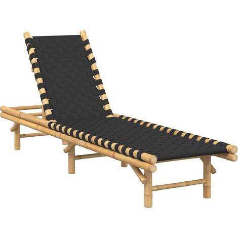 Maison Exclusive - Sonnenliege mit schwarzem gewebtem Gurtband 55