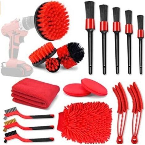 Kit De Nettoyage 18 Pièces Avec Brosses Pour Perceuse Pour Salle De Bain Sol Carrelage Baignoire Et Voiture (1/4)