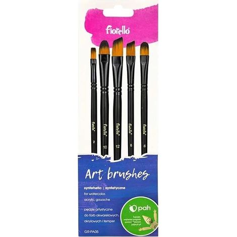 Pinceaux d'art en nylon, lot de 5