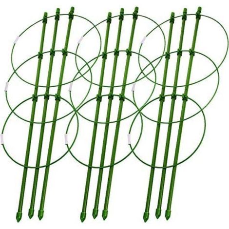 Cages de support réglables pour plantes, 45 cm de hauteur, lot de 3 pour pivoines, tomates et plantes grimpantes. (1/5)