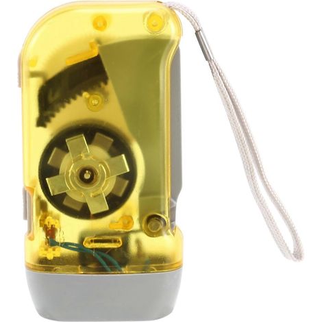 Lampe torche LED à dynamo à manivelle, sans piles (1/4)