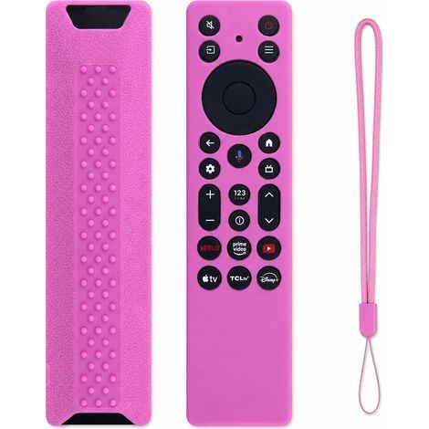 Housse en Silicone Rose pour Télécommande TV Compatible avec TCL RC813A RC923A, Antipoussière et Antichoc (1/5)