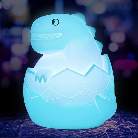 Veilleuse dinosaure pour chambre d'enfant, lampe dinosaure mignonne, cadeau d'anniversaire pour petits garçons et enfants, piles à changement de couleur (1/5)