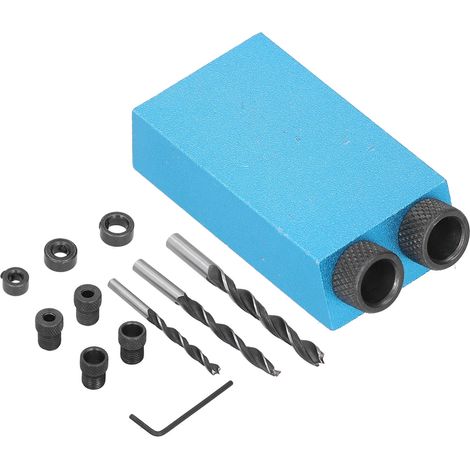 Kit de gabarits pour trous de poche, localisateur de trous obliques pour le travail du bois, guide de perçage à angle de 15 degrés, outils de menuiserie à faire soi-même (1/5)