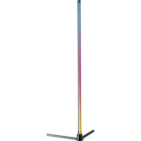 Lampadaire LED RGB filaire USB – Synchronisation musicale – 16 programmes lumineux – Aluminium noir – 9W, 25000h de durée de vie (1/5)