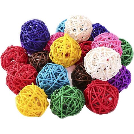40 boules de rotin de 3 cm pour aromathérapie, colorées, à suspendre pour la décoration de Noël et des fêtes.-33CM (1/4)