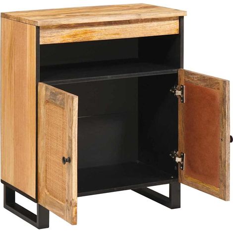 Maison La Vie - Buffet Salon Moderne - Meuble de rangement - avec porte Marron 60 x 33 x 75 cm Bois de mangue massif bu2103 (1/5)