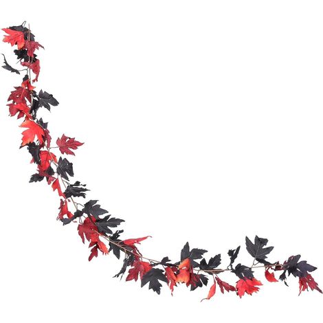 Décoration suspendue en rotin et feuilles d'érable artificielles pour Halloween (1/5)