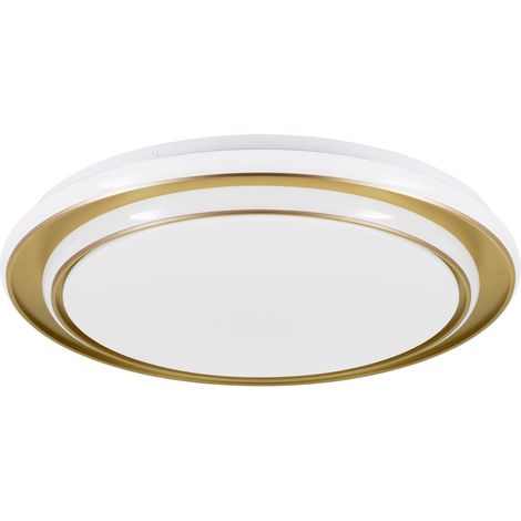 Plafoniera Moderna Moschetta Acciaio Oro Plastiche Bianche Led 36W 4800Lm Ip20 (1/2)