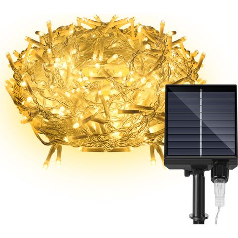 Randaco 15M Solar String Light Natale LED Tenda 600LEDs Natale Tenda Luce Decorazione Finestra Natale Matrimonio Compleanno Casa Patio Bianco Caldo (1/5)