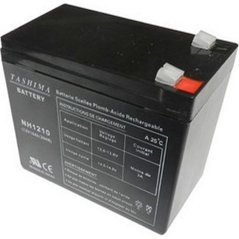 Batterie Motoculture Tashima 12v, 10a Adaptable Pour Ecomower. L: 151, L: 63, H:110mm, + à Gauche 100% étanche. - Batterie à Met