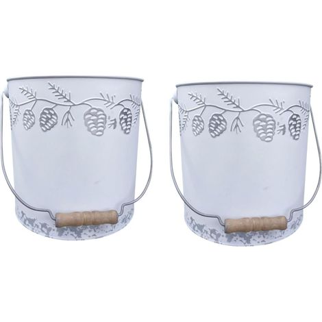pièces Vintage Eisen Blumenkübel avec rétro Design pour