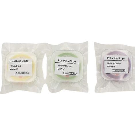 Bandes abrasives de polissage dentaire 4 mm x 6 m pour le ponçage et le meulage des dents, pour un nettoyage interdentaire en profondeur. (1/5)