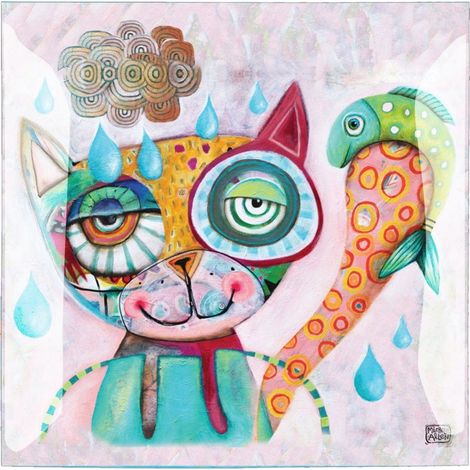 Coupelle décorative en verre Chat par Michelle Allen