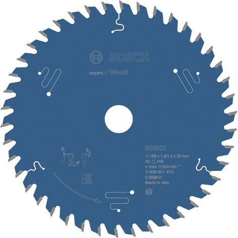 Lame de scie circulaire Bosch Expert for Wood, 168x20x1.8/1.2 mm, 42 dents - 2608901872 (1/4)
