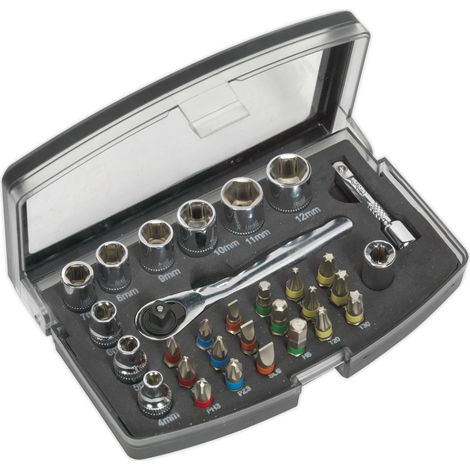Sealey Socket & Bit Set 31pc 1/4Sq Drive S01036 (1/5)