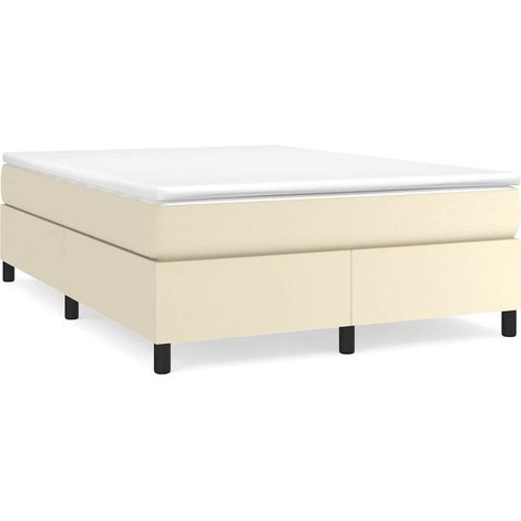 Maison Exclusive - Boxspringbettgestell Creme 140x200 cm Kunstled (1/5)