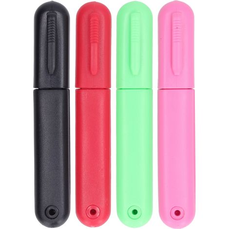 Lot de 4 mini ciseaux ronds en acier inoxydable avec capuchon, ciseaux de couture légers pour le tricot et la couture.