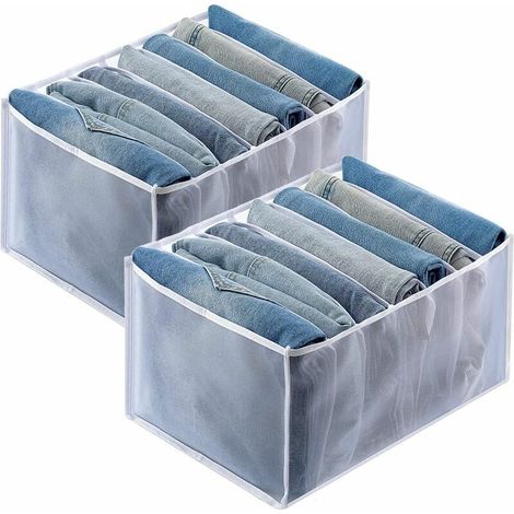 Lot de 3 organisateurs de vêtements pour armoire, vêtements pliants, organisateur de tiroir, vêtements, 7 compartiments, boîte de rangement pliable pour armoire, organisateur de vêtements en m (1/5)